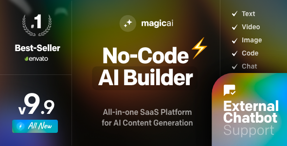 MagicAI – OpenAI Content, Text, Image, Video, Chat, Voice & Code Generator SaaS