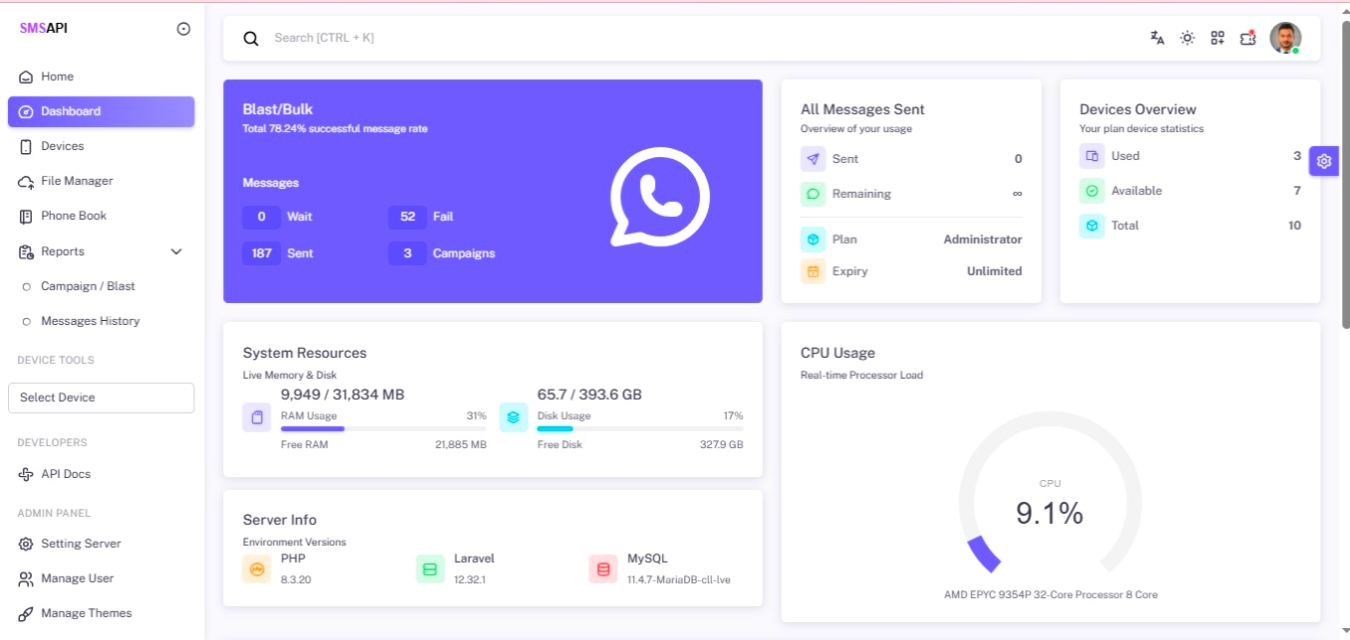 🚀 WhatsApp SaaS Pro – Multi-Device Bulk Messaging & AI Chatbot Platform
