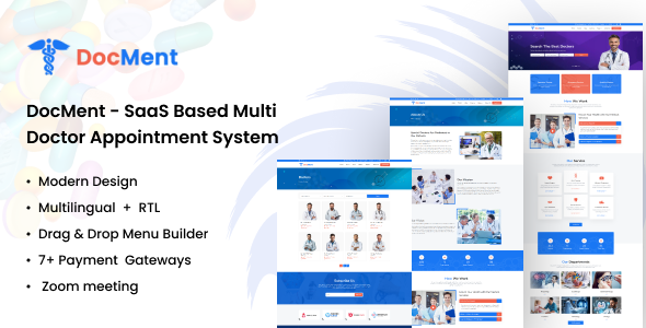 DocMent SaaS – Multi Doctor Appointment System with Patient, Doctor Panel, Zoom, Online Booking